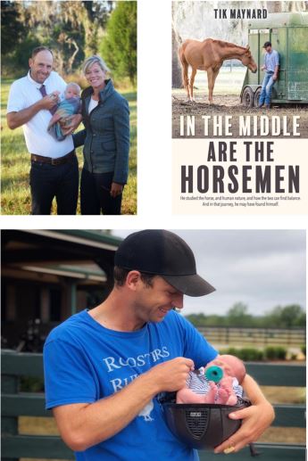 Tik Maynard and family pictured with his book "In the Middle are the Horsemen"