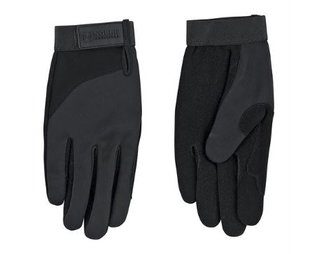 Pair of black Noble Outfitters Perfect Fit 3 Season Gloves laying on a white background.