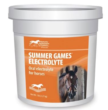 Summer Games Electrolytes that help encourage horses to drink water and recover quicker after exercise.